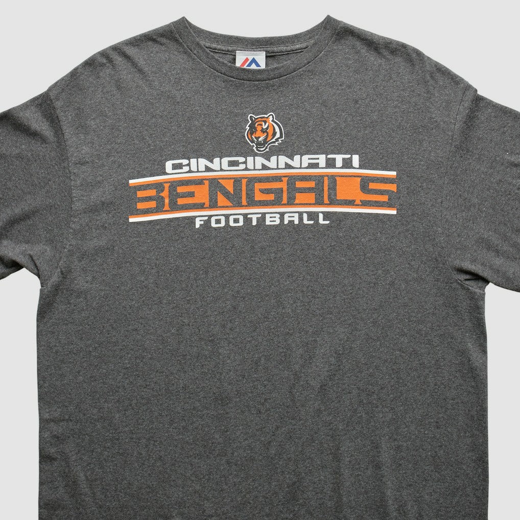 Cincinnati Bengals Majestic 2010s T-shirt Dark Heather Gray Vintage | Fanatics