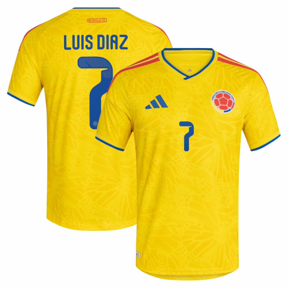 Luis Diaz Colombia National Team 2026 Home Jersey Yellow | Adidas Online