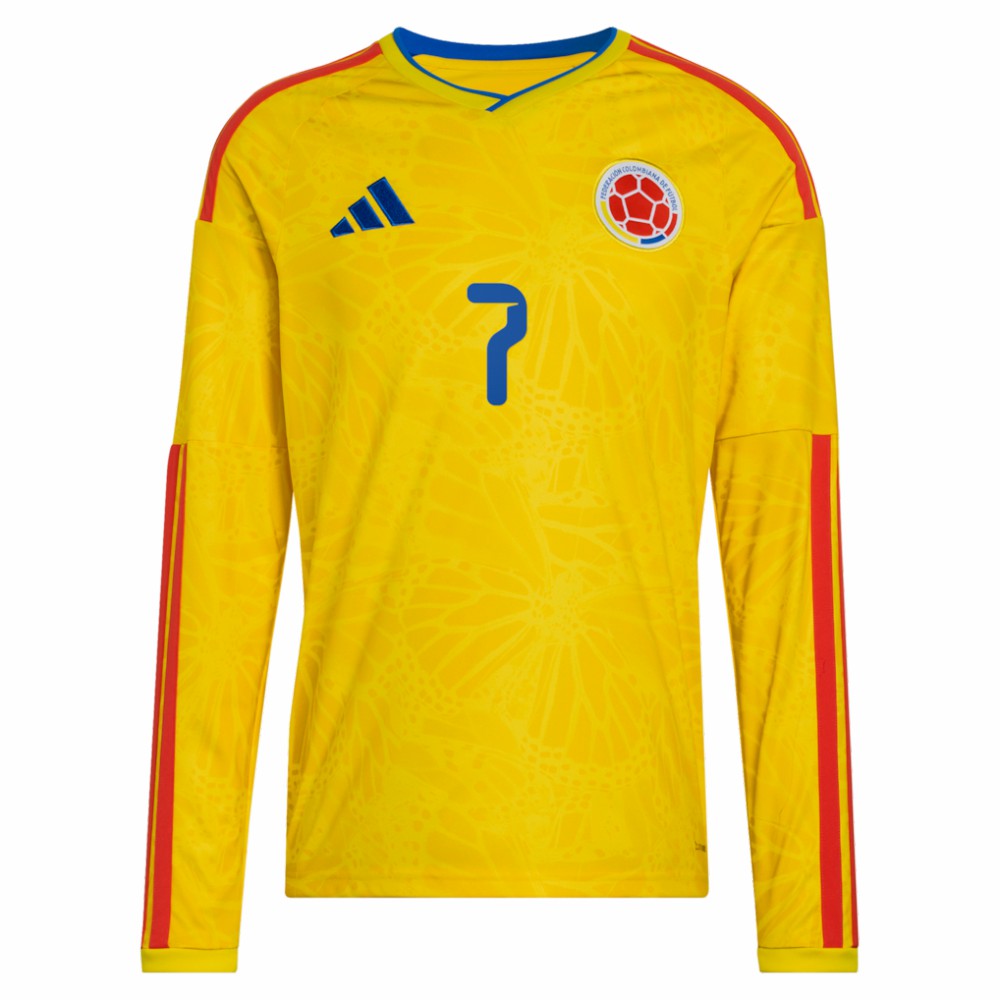 Luis Diaz Colombia National Team 2026 Home Replica Long Sleeve Jersey Yellow | Adidas discount