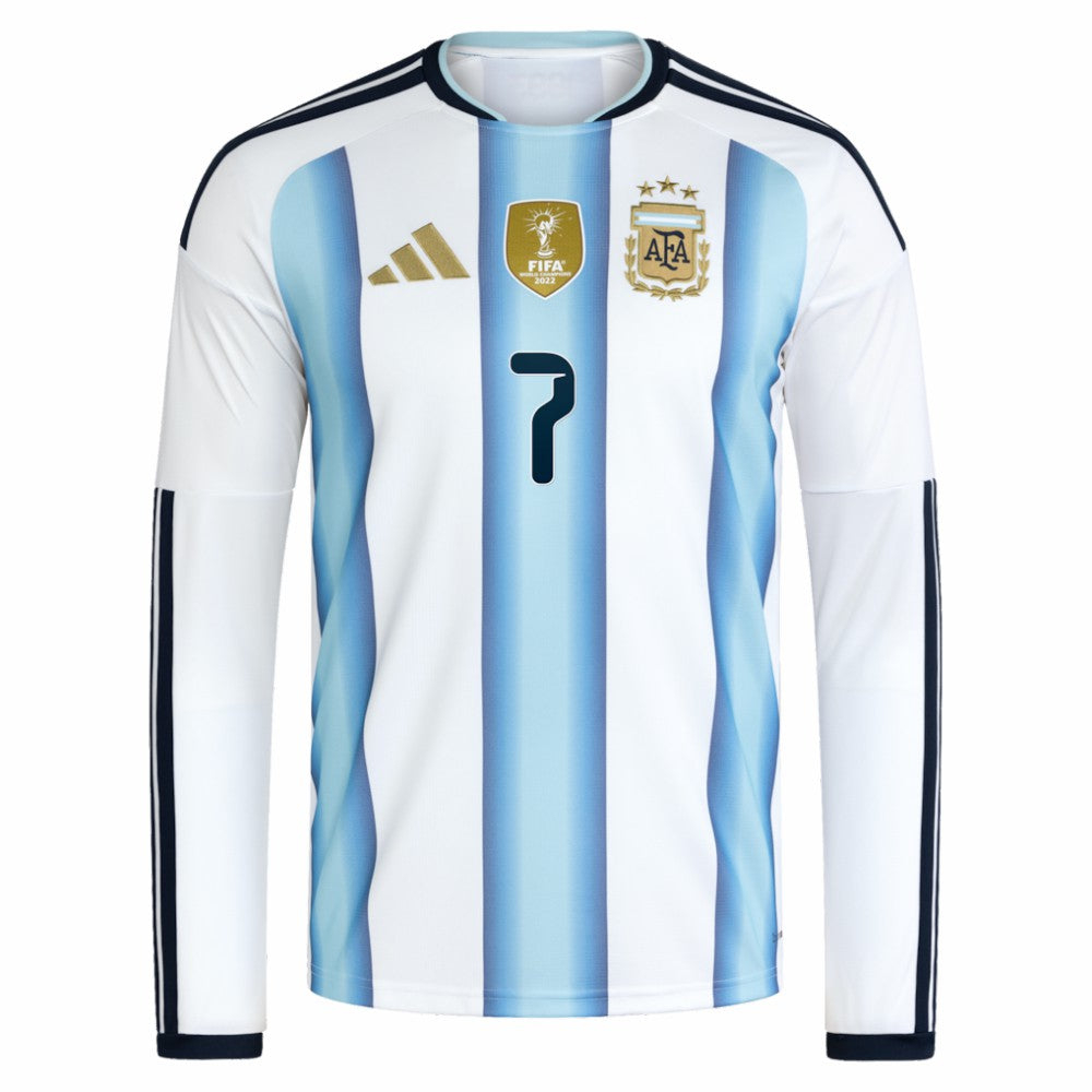 Rodrigo De Paul Argentina National Team 2026 Home Replica Long Sleeve Jersey White | Adidas online