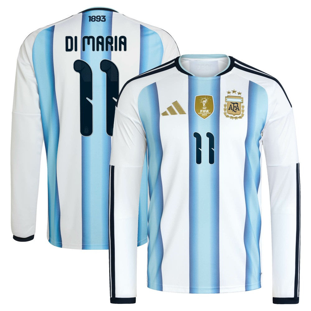 Angel Di Maria Argentina National Team 2026 Home Replica Long Sleeve Jersey White | Adidas cheap