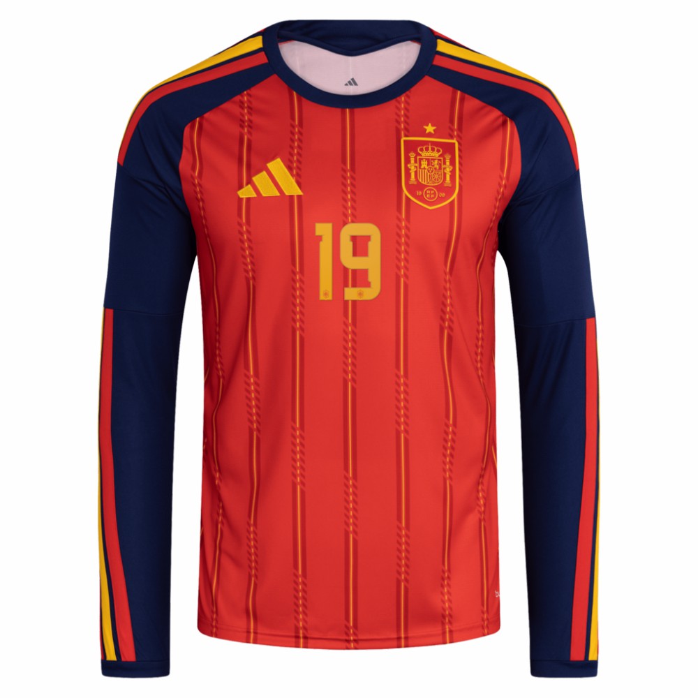 Lamine Yamal Spain National Team 2026 Home Replica Long Sleeve Jersey Red | Adidas Online
