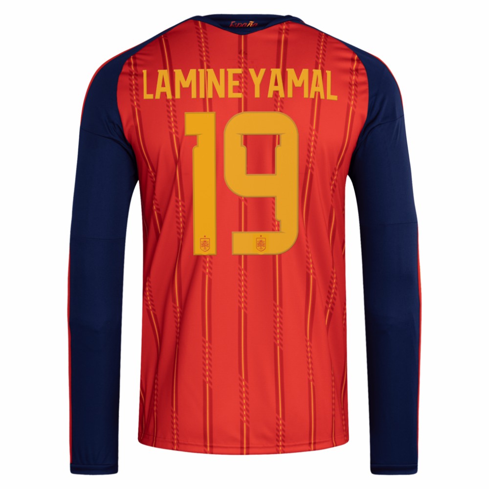 Lamine Yamal Spain National Team 2026 Home Replica Long Sleeve Jersey Red | Adidas Online