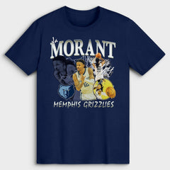 Ja Morant Memphis Grizzlies Player Collage T-Shirt Navy - NBA