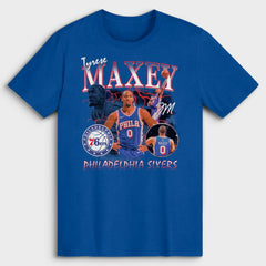 Tyrese Maxey Philadelphia 76ers Player Collage T-Shirt Royal - NBA