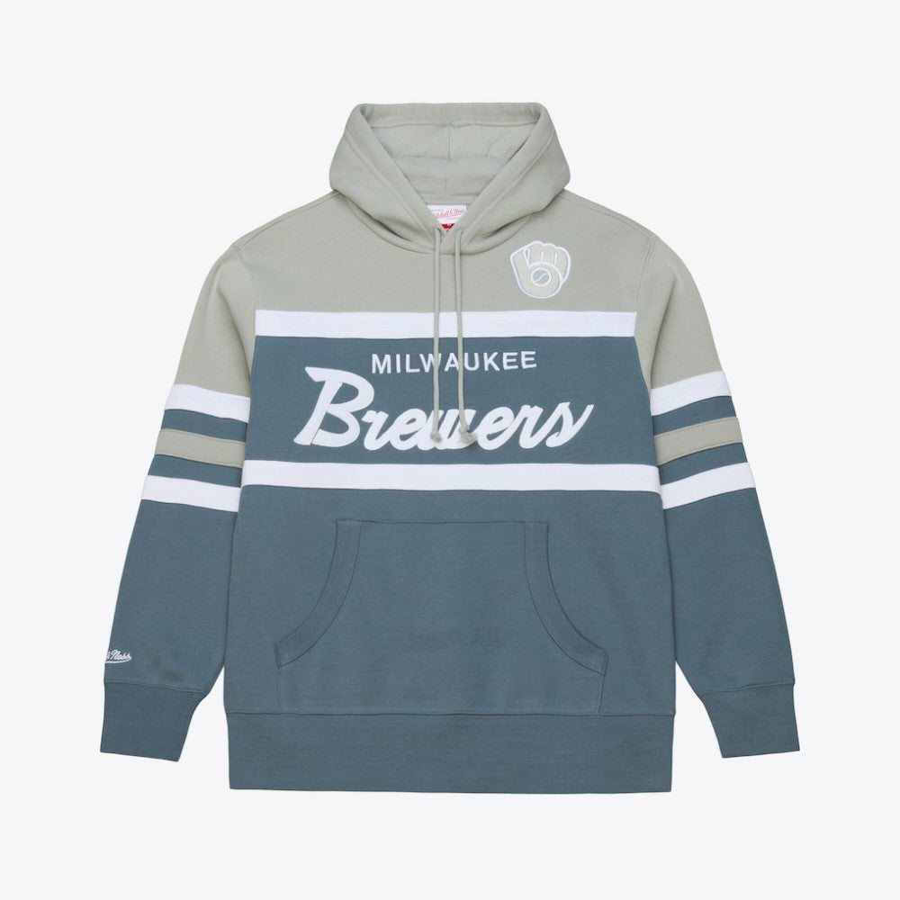 Milwaukee Brewers Mitchell & Ness Cooperstown Collection Thunderstorm Head Coach Hoodie - MLB