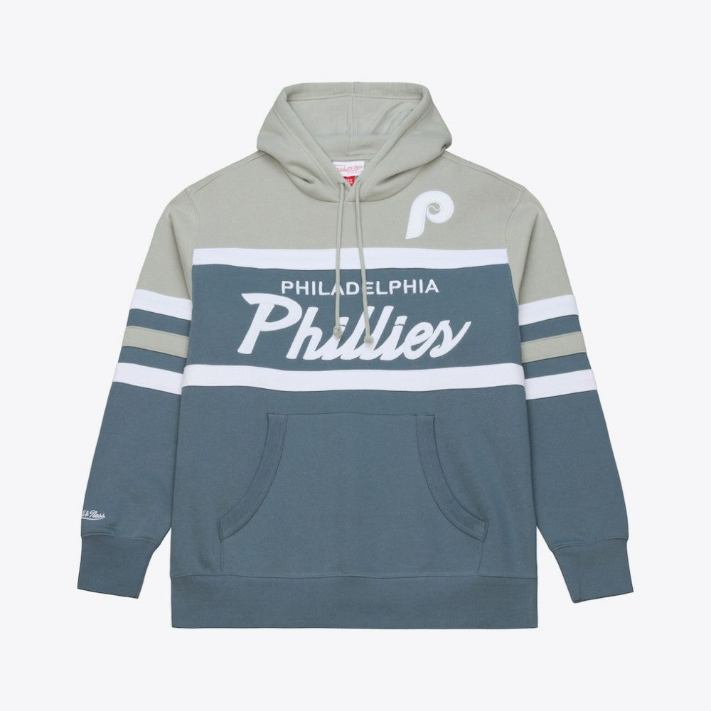 Philadelphia Phillies Mitchell & Ness Cooperstown Collection Thunderstorm Head Coach Hoodie - MLB