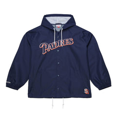 San Diego Padres Mitchell & Ness Full-Snap Hooded Coaches Jacket - MLB