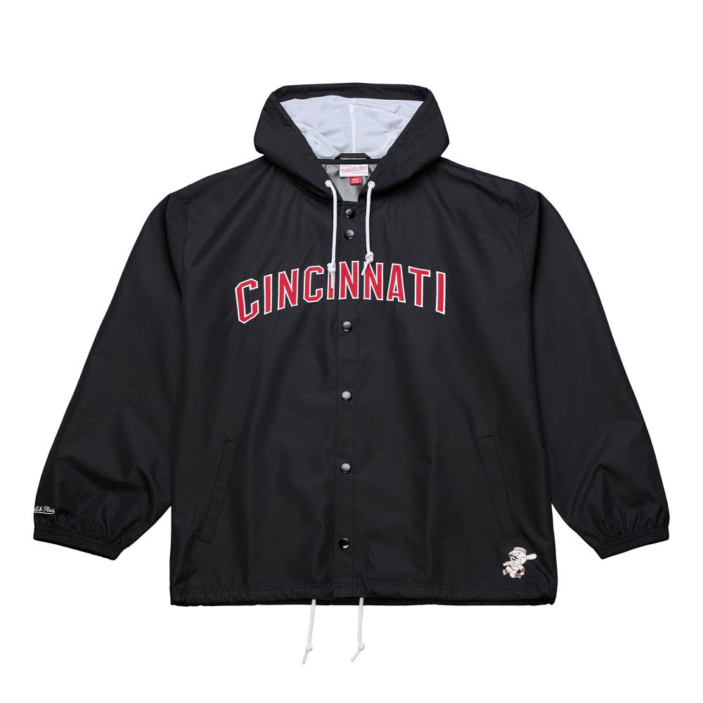 Cincinnati Reds Mitchell & Ness Full-Snap Hooded Coaches Jacket - MLB