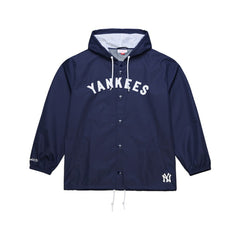 New York Yankees Mitchell & Ness Full-Snap Hooded Coaches Jacket - MLB