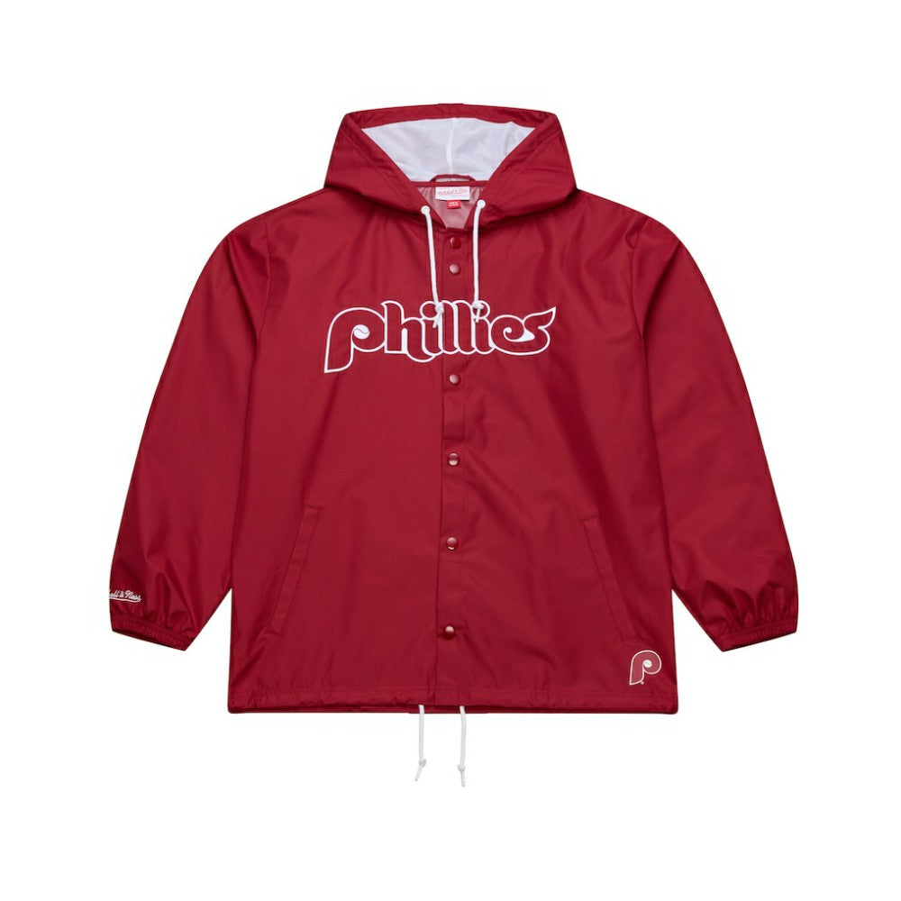 Philadelphia Phillies Mitchell & Ness Full-Snap Hooded Coaches Jacket - MLB