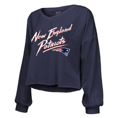 Drake Maye New England Patriots Majestic Threads Women's Off-Shoulder Script Name & Number V-Neck T-Shirt Navy | NFL