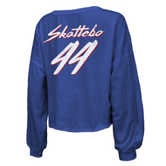 Cam Skattebo New York Giants Majestic Threads Women's Script Name & Number Long Sleeve T-Shirt Royal | NFL