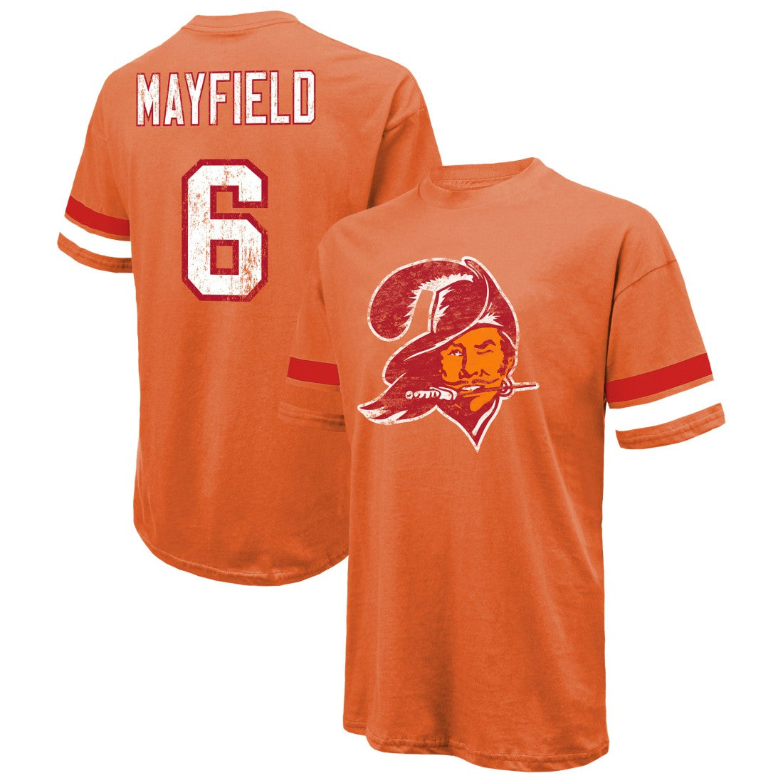Baker Mayfield Tampa Bay Buccaneers Majestic Threads Oversized T-Shirt Orange | NFL