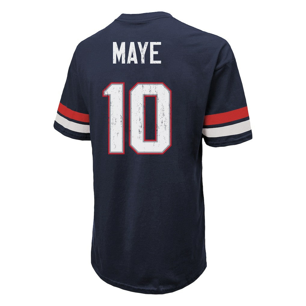 Drake Maye New England Patriots Majestic Threads Oversized T-Shirt Navy | NFL