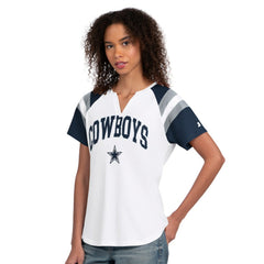 Dallas Cowboys Starter Women's Game On Notch Neck T-Shirt White | NFL