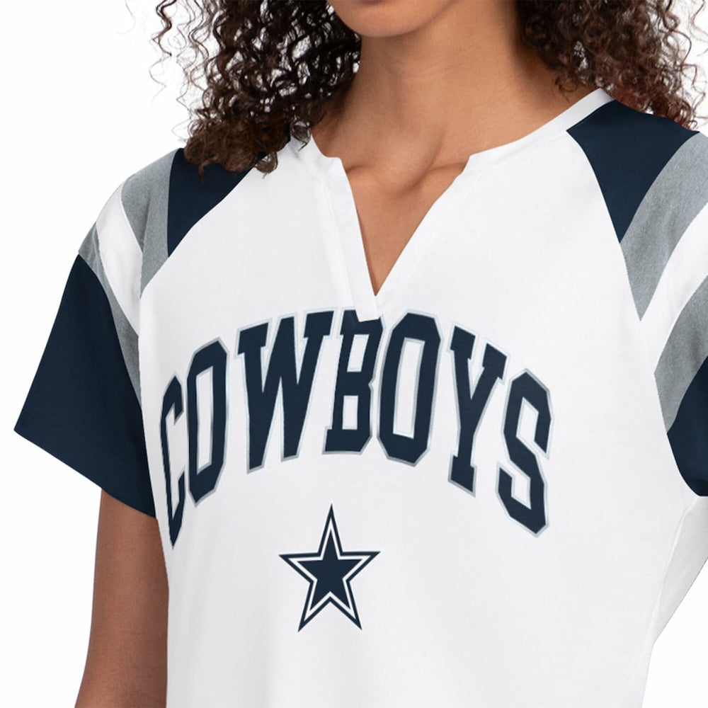 Dallas Cowboys Starter Women's Game On Notch Neck T-Shirt White | NFL