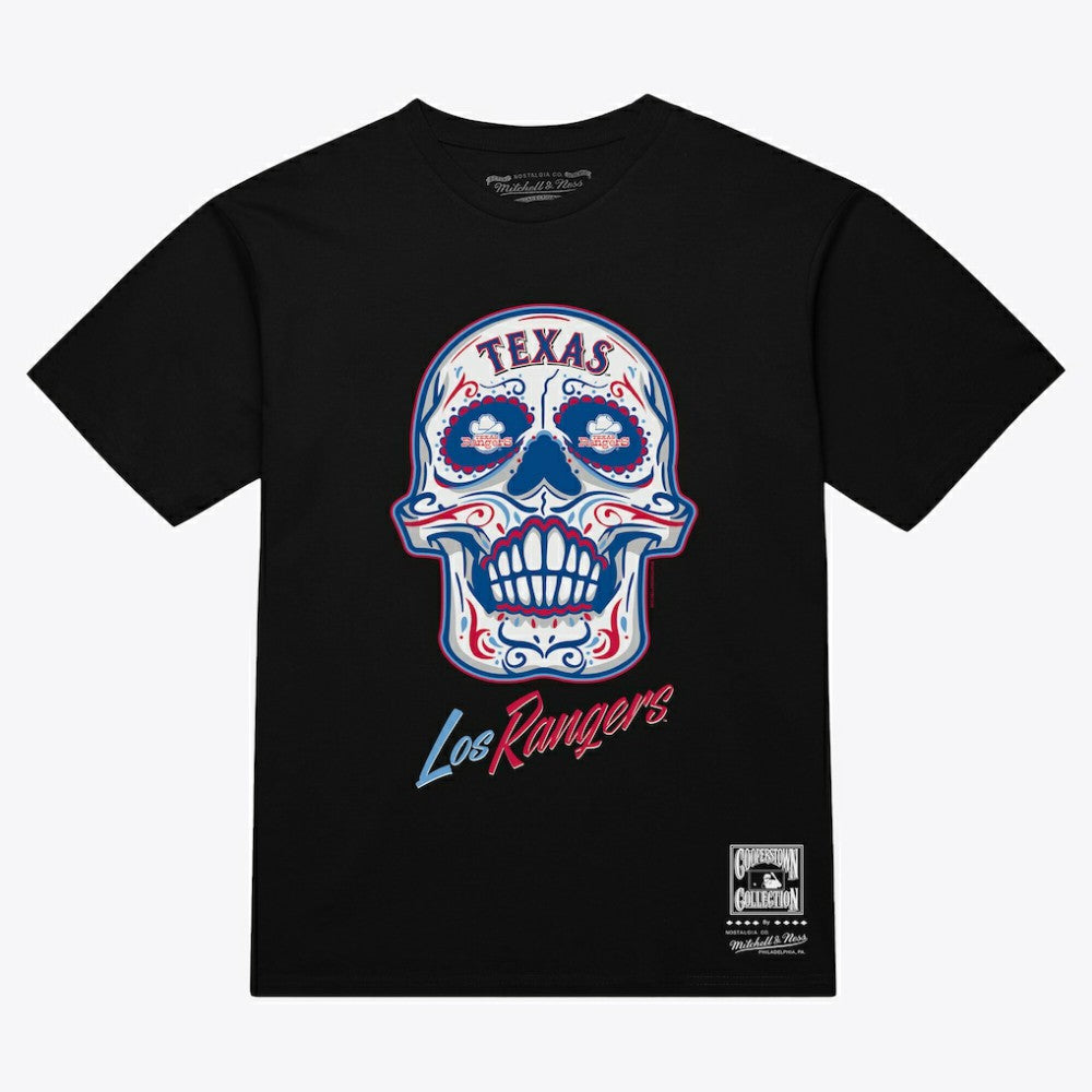 Texas Rangers Mitchell & Ness Women's Sugar Skull Boxy T-Shirt - MLB