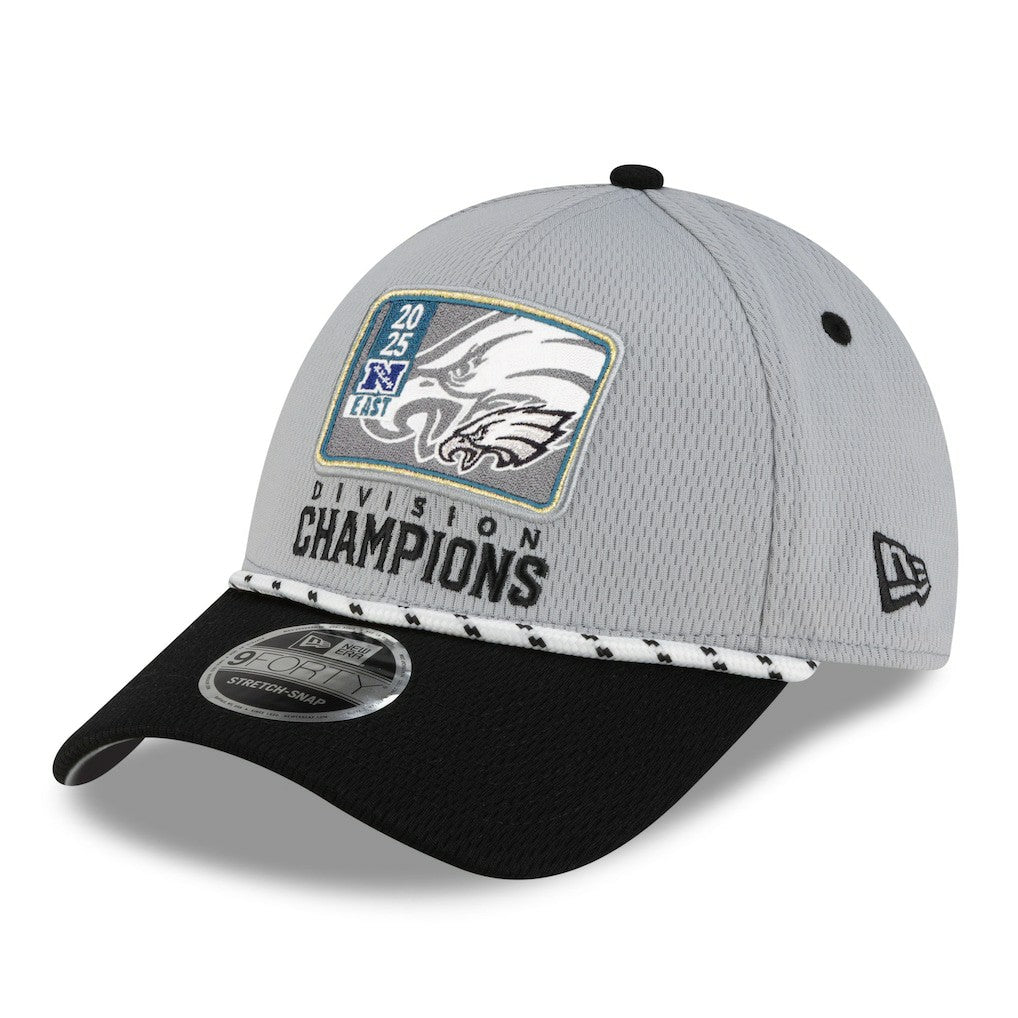 Philadelphia Eagles New Era 2025 NFC East Division Champions Locker Room Trophy Collection 9FORTY Adjustable Hat Gray/Black | NFL