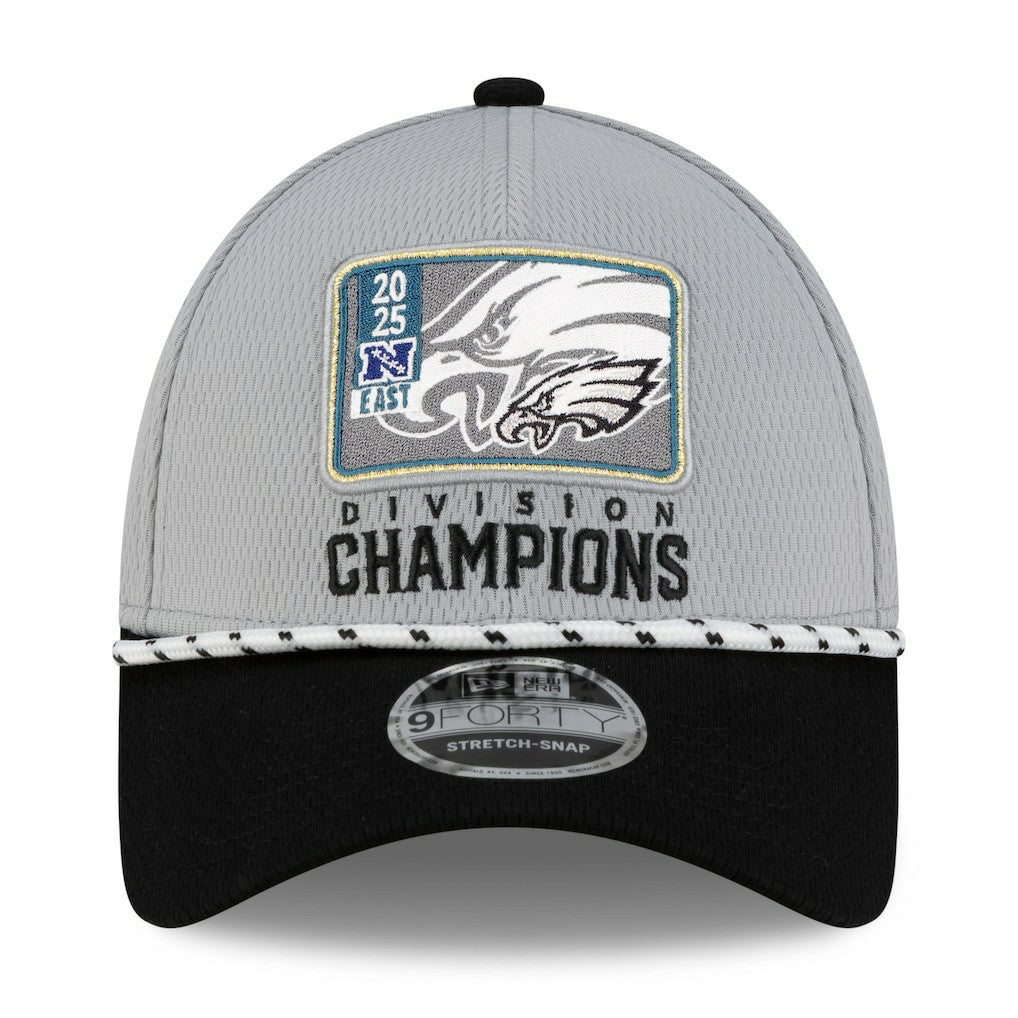 Philadelphia Eagles New Era 2025 NFC East Division Champions Locker Room Trophy Collection 9FORTY Adjustable Hat Gray/Black | NFL