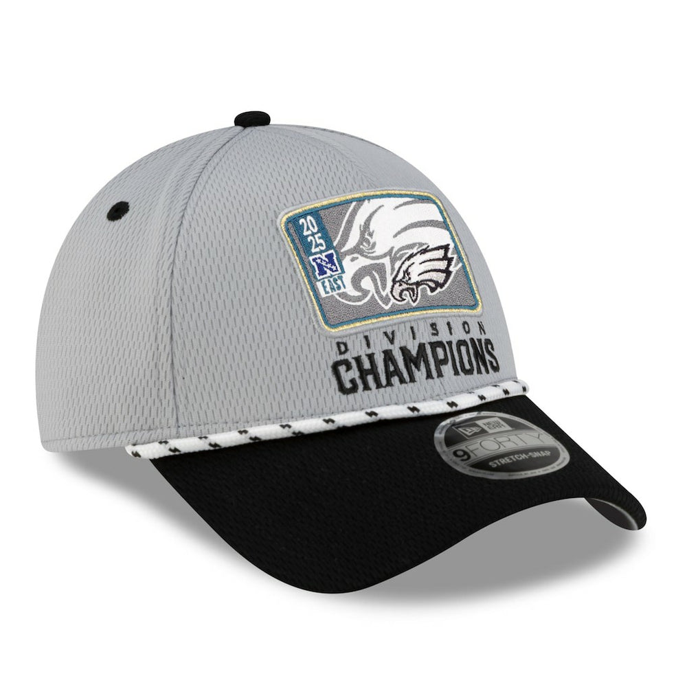 Philadelphia Eagles New Era 2025 NFC East Division Champions Locker Room Trophy Collection 9FORTY Adjustable Hat Gray/Black | NFL