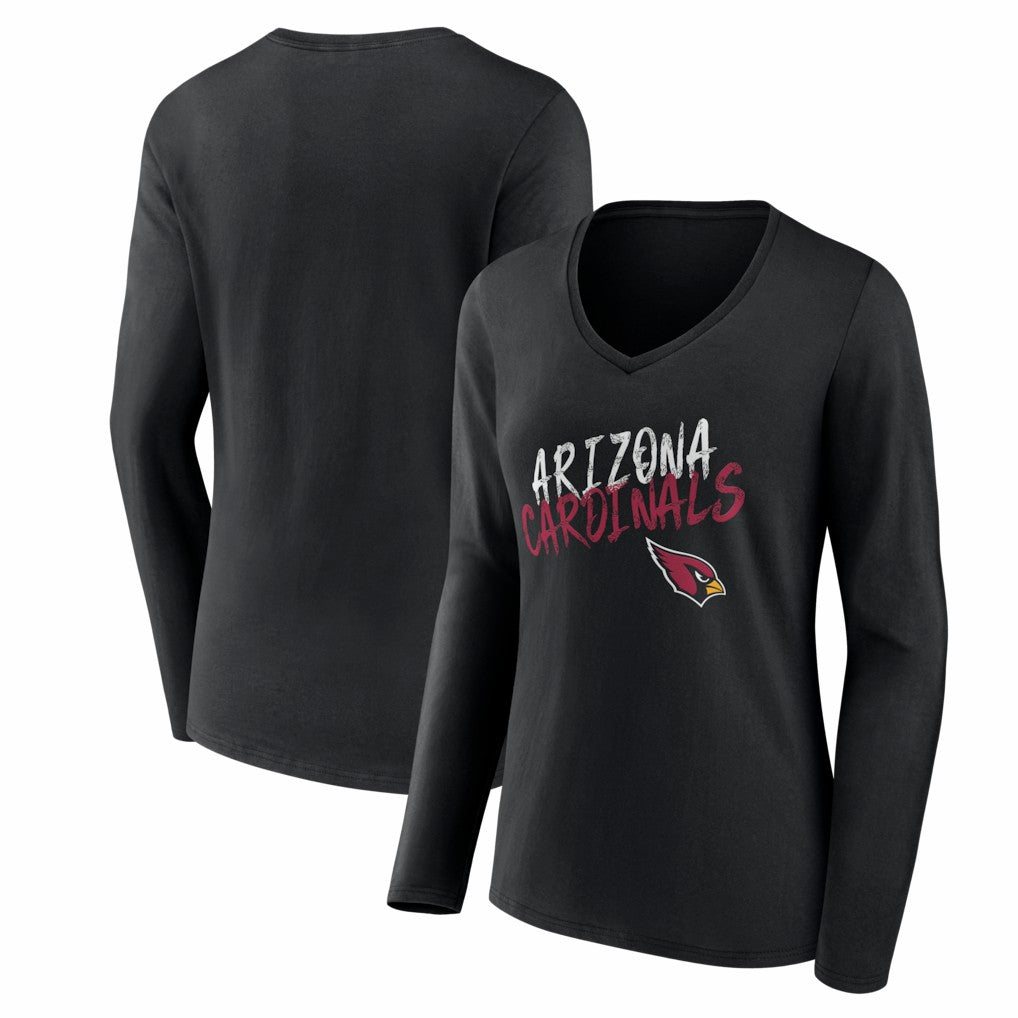 Arizona Cardinals Women's Hustle Long Sleeve V-Neck T-Shirt Black | NFL