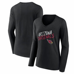 Arizona Cardinals Women's Hustle Long Sleeve V-Neck T-Shirt Black | NFL