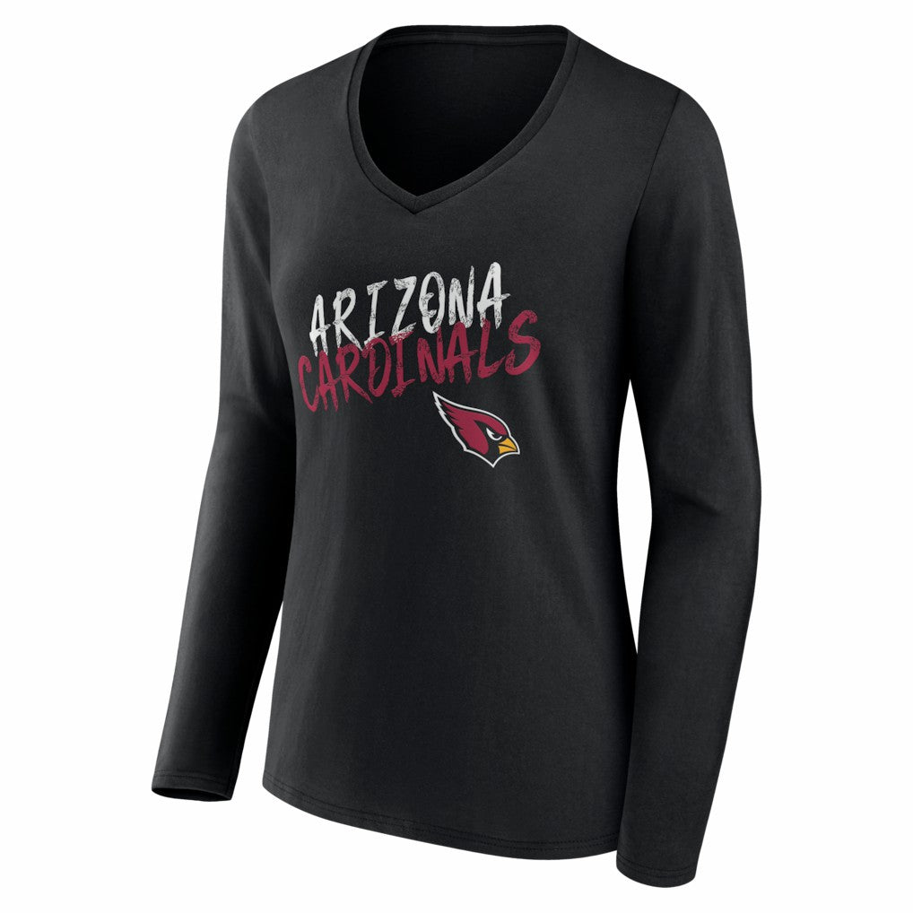 Arizona Cardinals Women's Hustle Long Sleeve V-Neck T-Shirt Black | NFL