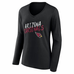 Arizona Cardinals Women's Hustle Long Sleeve V-Neck T-Shirt Black | NFL