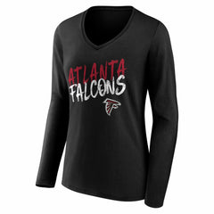 Atlanta Falcons Women's Hustle Long Sleeve V-Neck T-Shirt Black | NFL