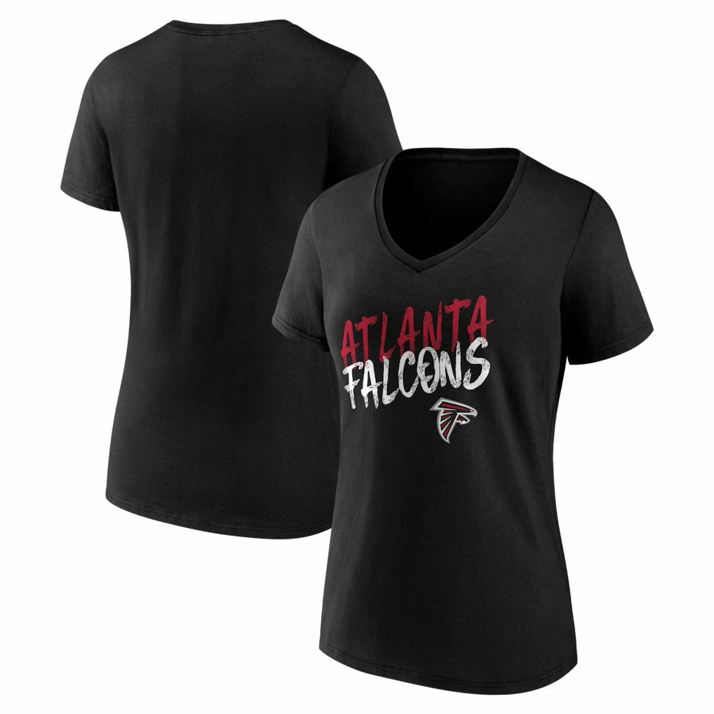 Atlanta Falcons Women's Hustle V-Neck T-Shirt Black | NFL