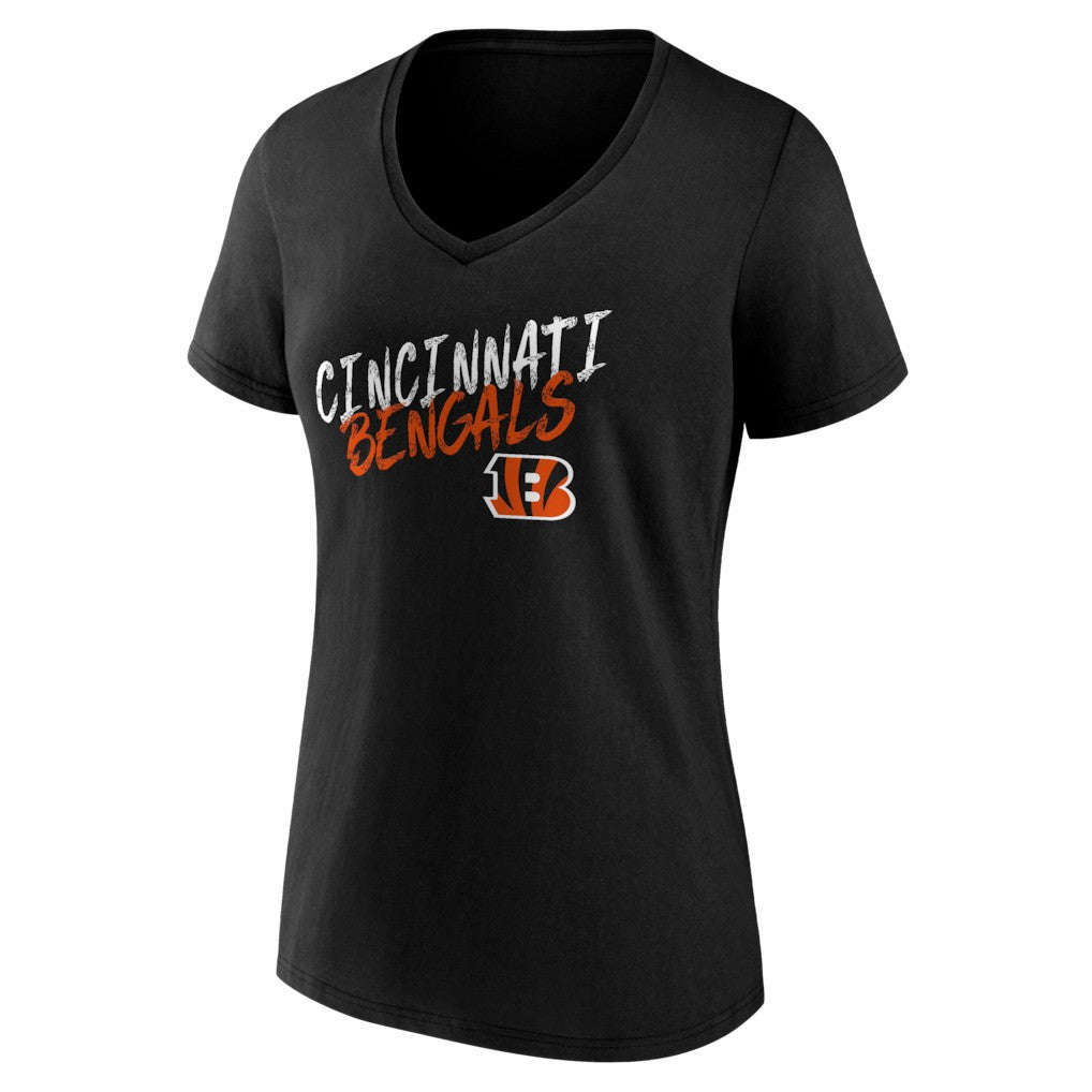 Cincinnati Bengals Women's Hustle V-Neck T-Shirt Black | NFL