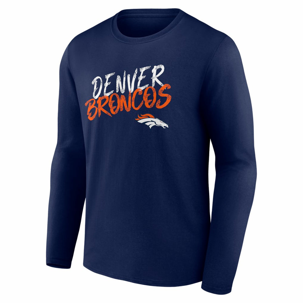 Denver Broncos Hustle Long Sleeve T-Shirt Navy | NFL