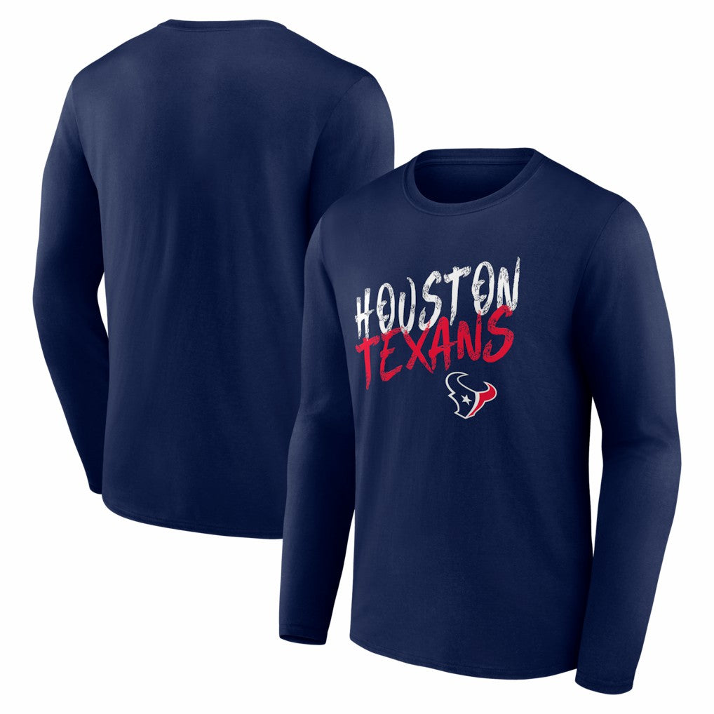 Houston Texans Hustle Long Sleeve T-Shirt Navy | NFL