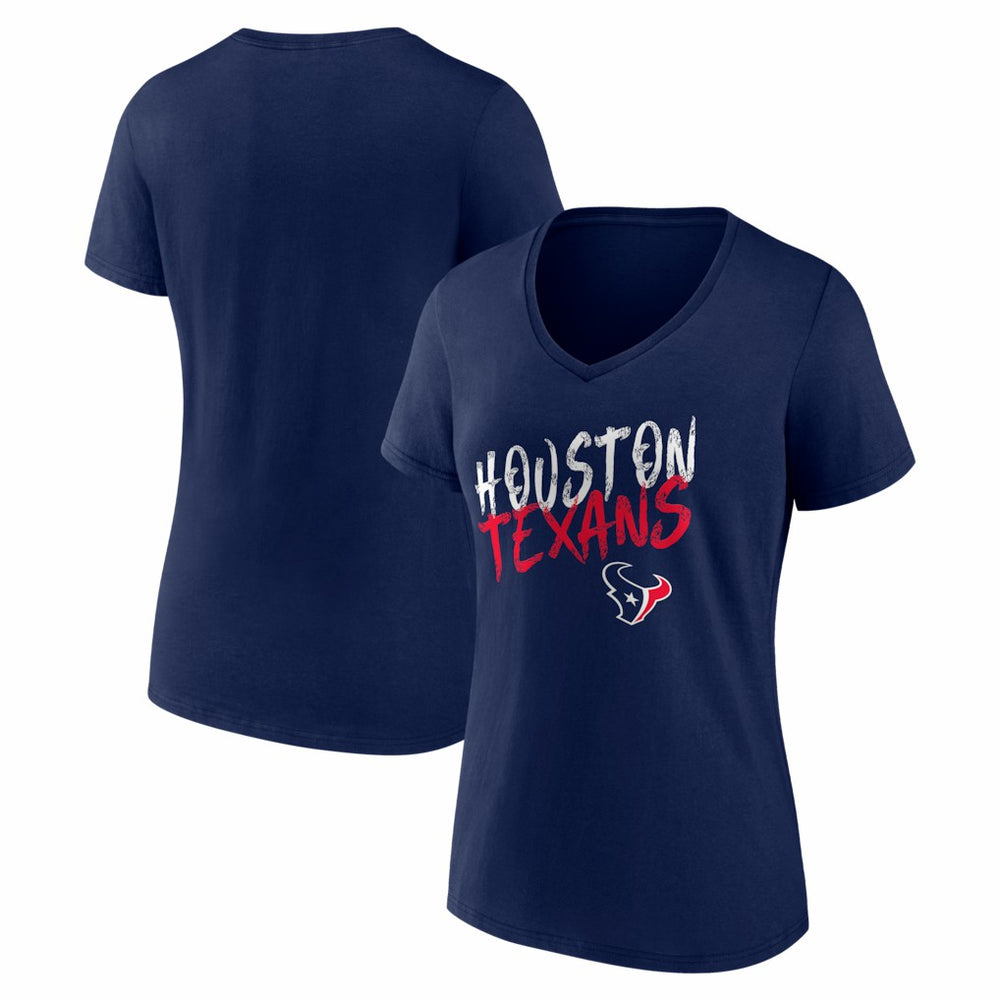 Houston Texans Women's Hustle V-Neck T-Shirt Navy | NFL