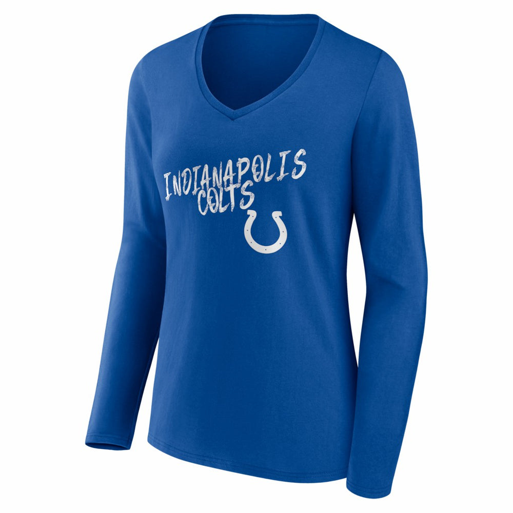 Indianapolis Colts Women's Hustle Long Sleeve V-Neck T-Shirt Royal | NFL