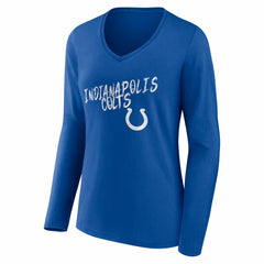 Indianapolis Colts Women's Hustle Long Sleeve V-Neck T-Shirt Royal | NFL