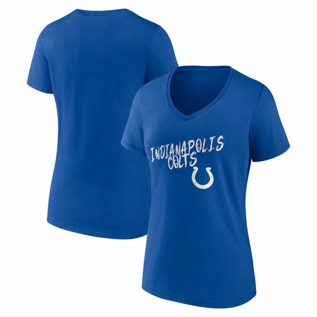 Indianapolis Colts Women's Hustle V-Neck T-Shirt Royal | NFL