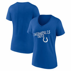 Indianapolis Colts Women's Hustle V-Neck T-Shirt Royal | NFL