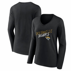 Jacksonville Jaguars Women's Hustle Long Sleeve V-Neck T-Shirt Black | NFL