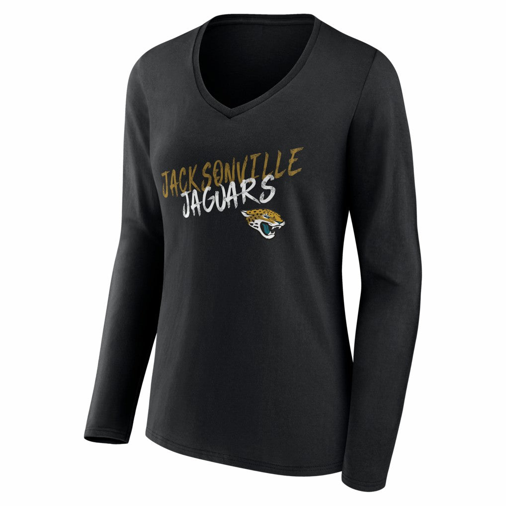 Jacksonville Jaguars Women's Hustle Long Sleeve V-Neck T-Shirt Black | NFL