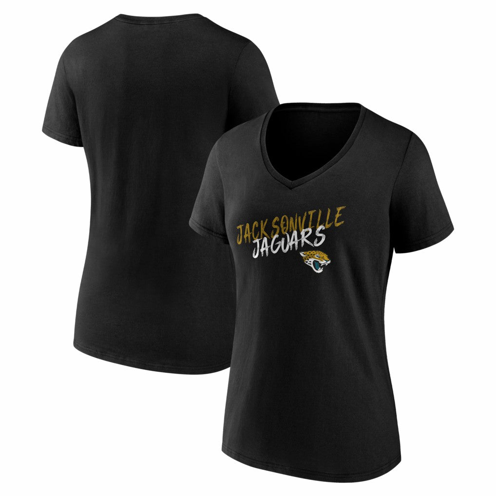 Jacksonville Jaguars Women's Hustle V-Neck T-Shirt Black | NFL