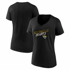 Jacksonville Jaguars Women's Hustle V-Neck T-Shirt Black | NFL