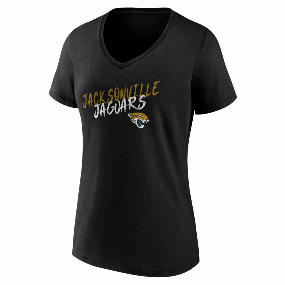 Jacksonville Jaguars Women's Hustle V-Neck T-Shirt Black | NFL