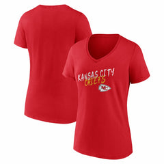Kansas City Chiefs Women's Hustle V-Neck T-Shirt Red | NFL