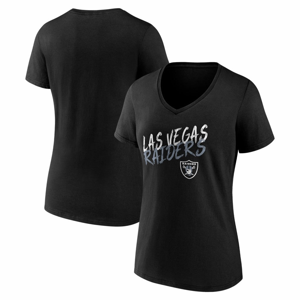 Las Vegas Raiders Women's Hustle V-Neck T-Shirt Black | NFL