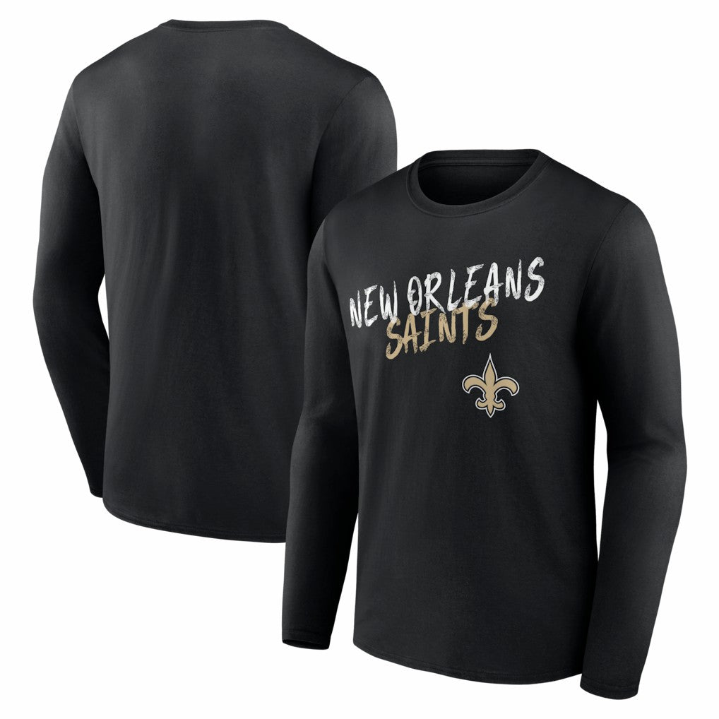 New Orleans Saints Hustle Long Sleeve T-Shirt Black | NFL