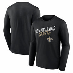 New Orleans Saints Hustle Long Sleeve T-Shirt Black | NFL