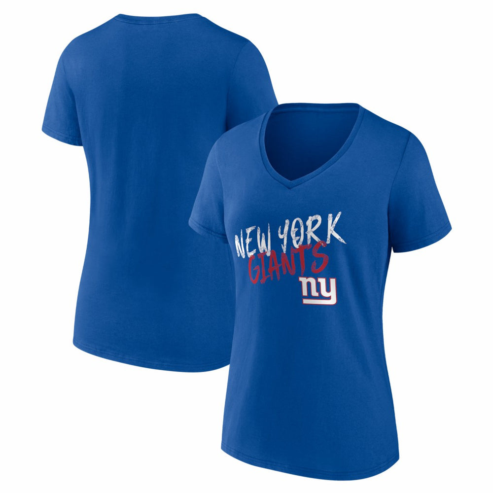 New York Giants Women's Hustle V-Neck T-Shirt Royal | NFL