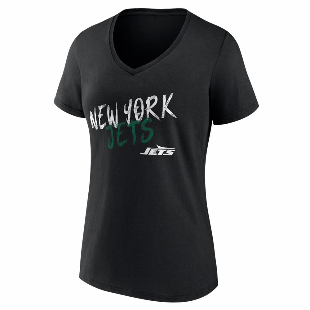 New York Jets Women's Hustle V-Neck T-Shirt Black | NFL